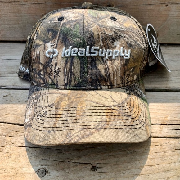 Vintage Y2K Brown Camo Realtree x NAPA Embroidered Logo Trucker Hat - Picture 3 of 8